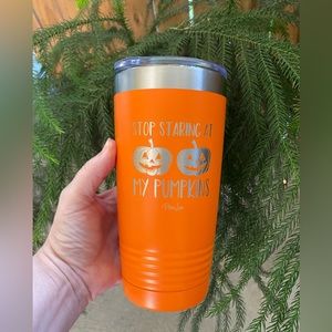 “Stop Staring at my Pumpkins” Halloween Tumbler